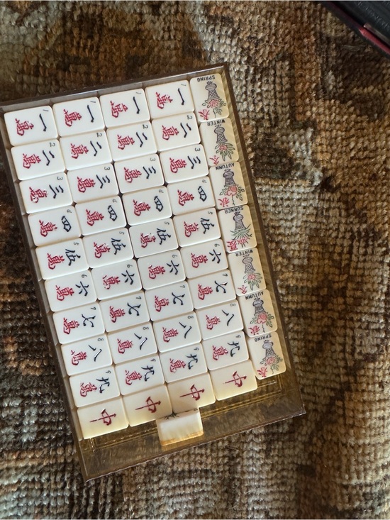 Vintage Other - Vintage Bamboo Mahjong Tile Set - Compact Home Games